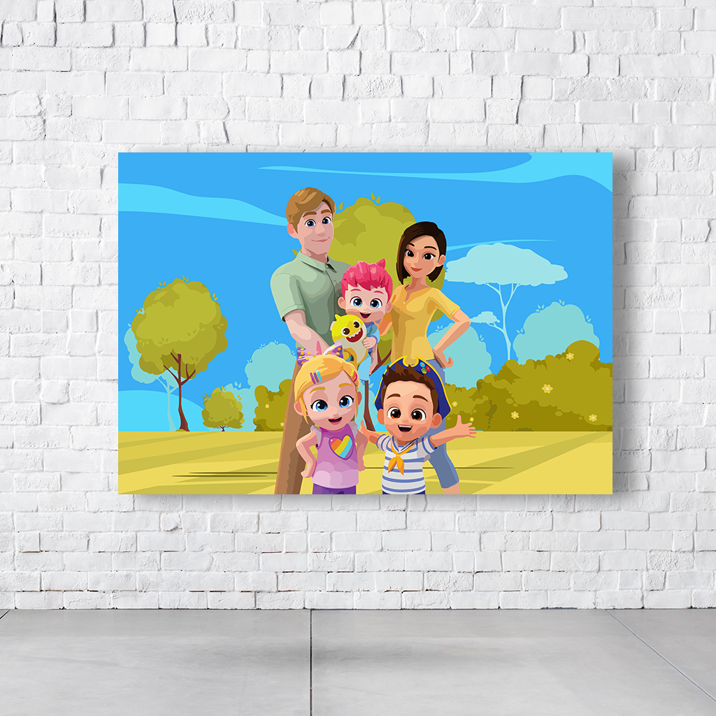 Painel Retangular Tema BebeFinn Em Tecido Oxford 100% Poliéster