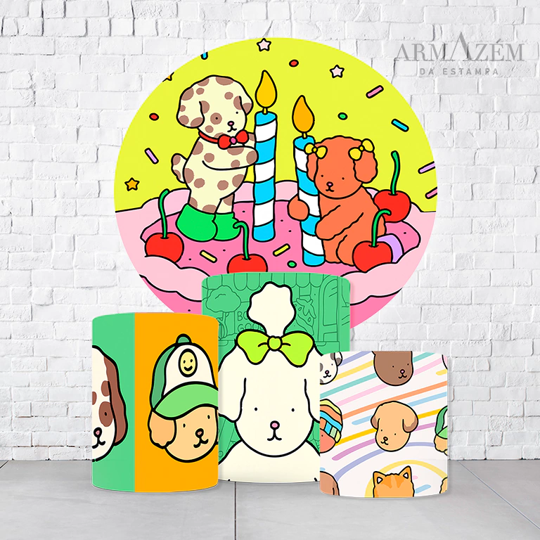 Kit Painel De Festa Bobbie Goods + Trio De Cilindros Em Tecido - Imagem 2
