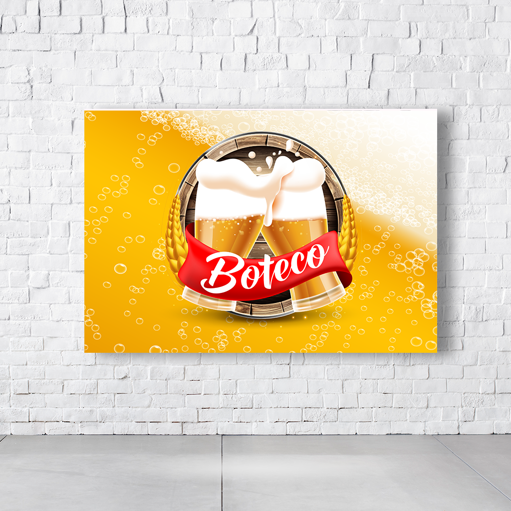 Painel Retangular Tema Boteco Em Tecido Oxford 100% Poliéster - Imagem 2