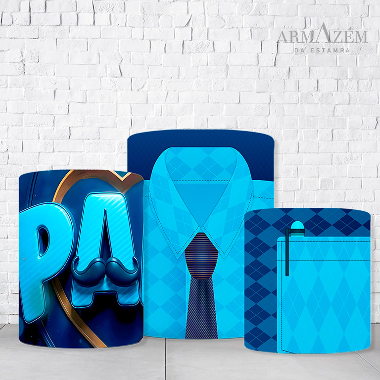 Trio de Cilindros Para Festas Dia Dos Pais Em Tecido Helanca C/Elástico  TRIODE772