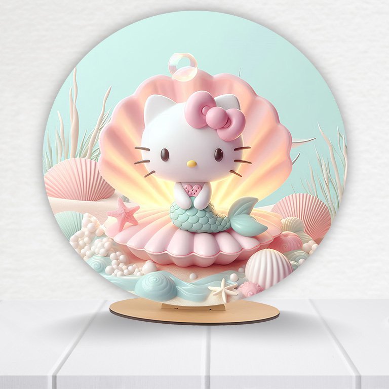 Painel Redondo 50x50 Hello Kitty - Imagem 10