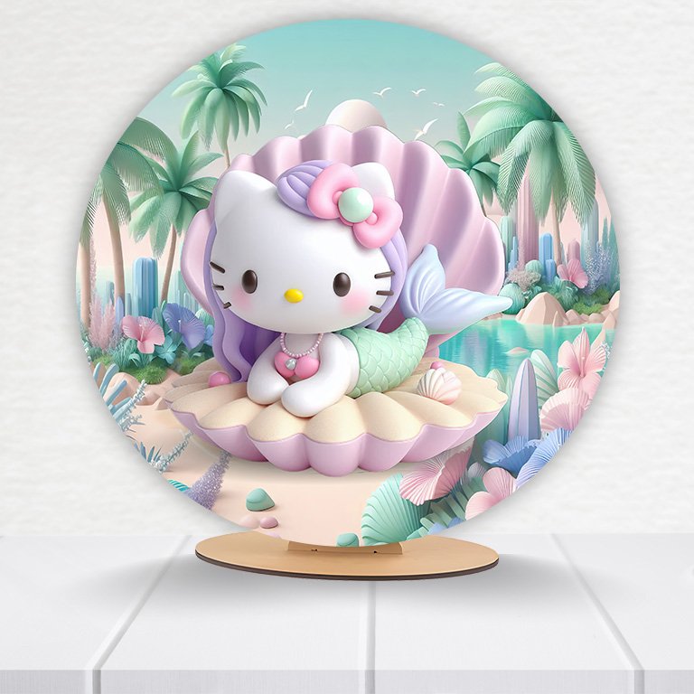 Painel Redondo 50x50 Hello Kitty - Imagem 8