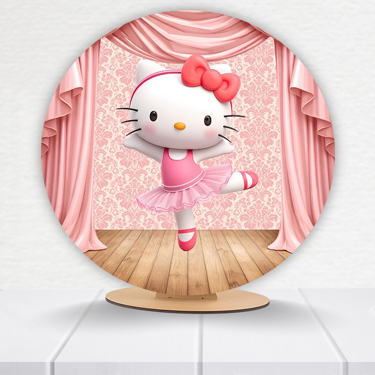 Painel Redondo 50x50 Hello Kitty - Imagem 4