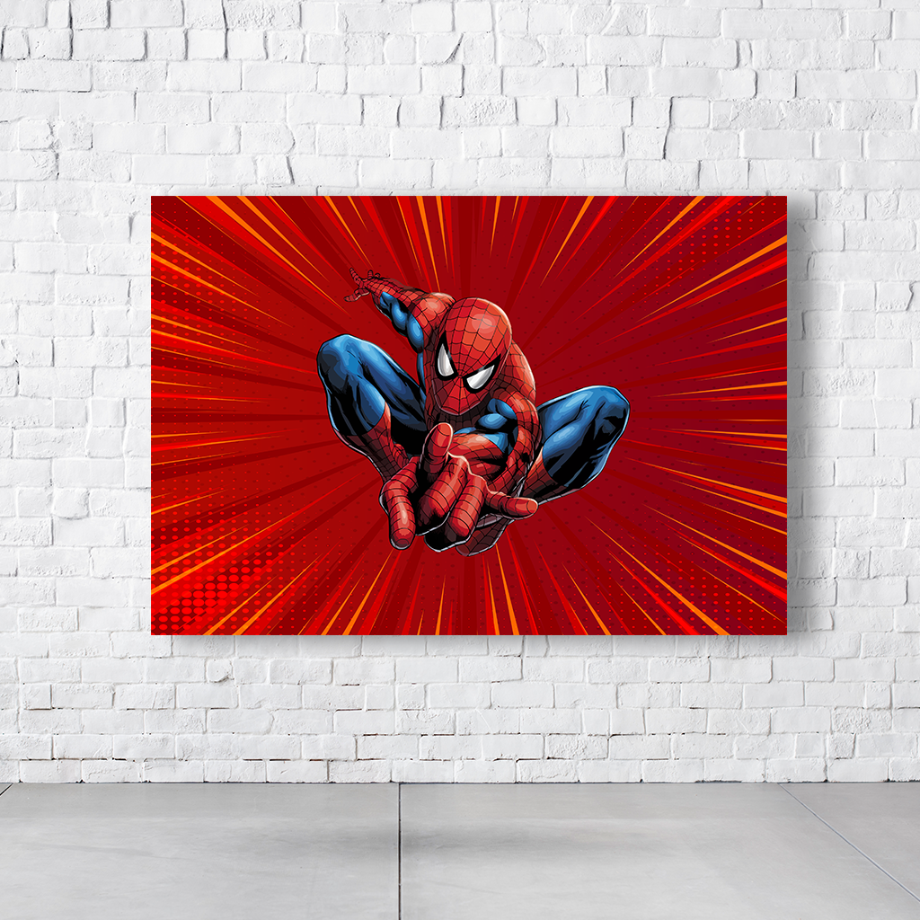 Painel Retangular Tema Homem-Aranha Em Tecido Oxford 100% Poliéster  PAINEL454