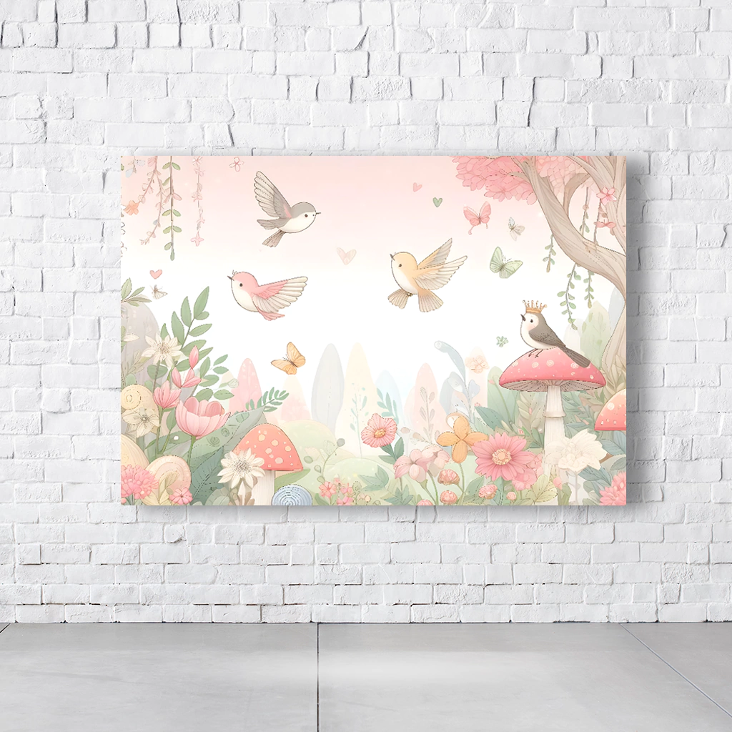 Painel Retangular Tema Jardim Encantado Em Tecido Oxford 100% Poliéster