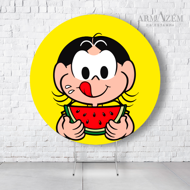 Painel De Festa Redondo Magali Em Tecido Helanca C/Elástico 1,50x1,50  PAINEL214