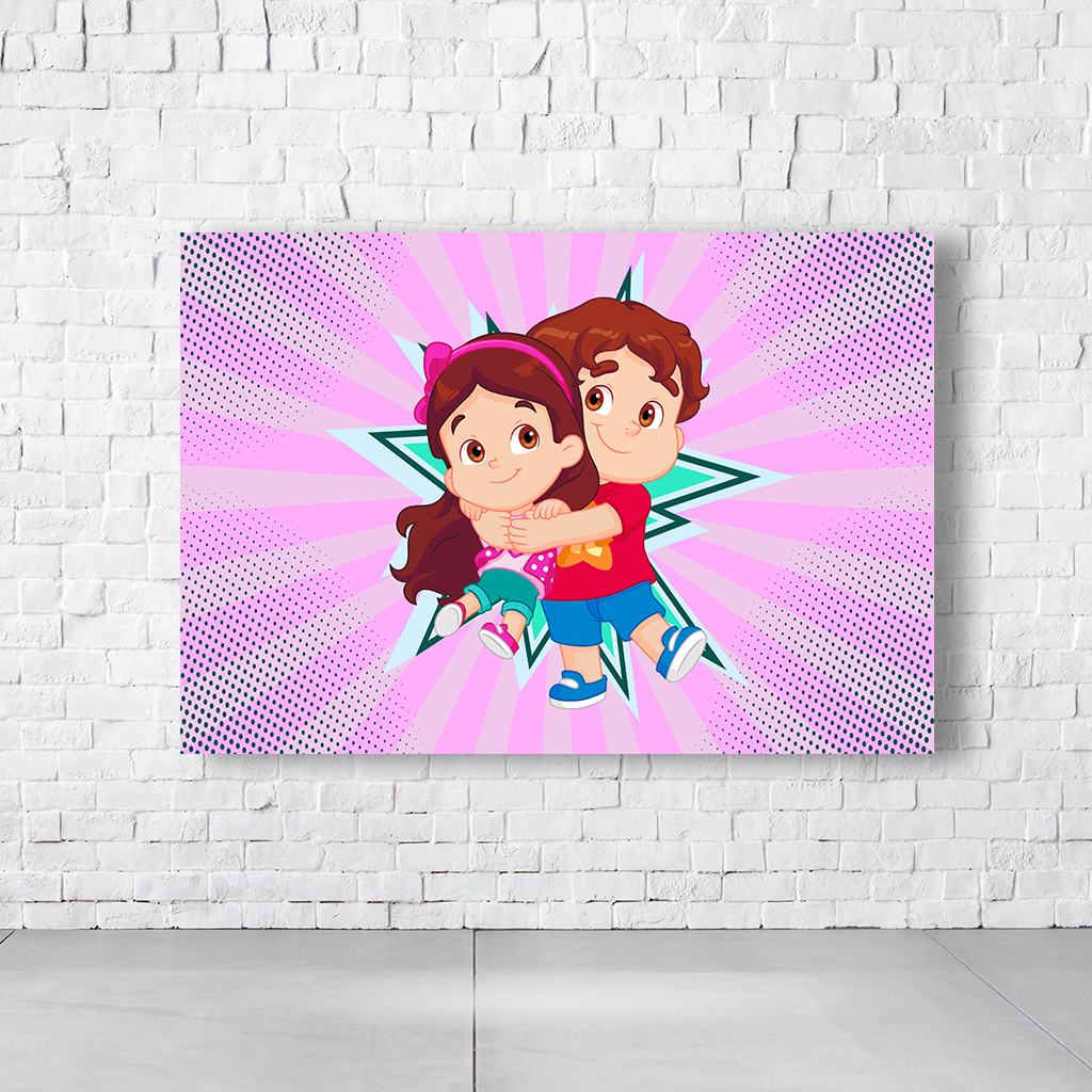 Painel Retangular Tema Maria Clara e JP Em Tecido Oxford 100% Poliéster