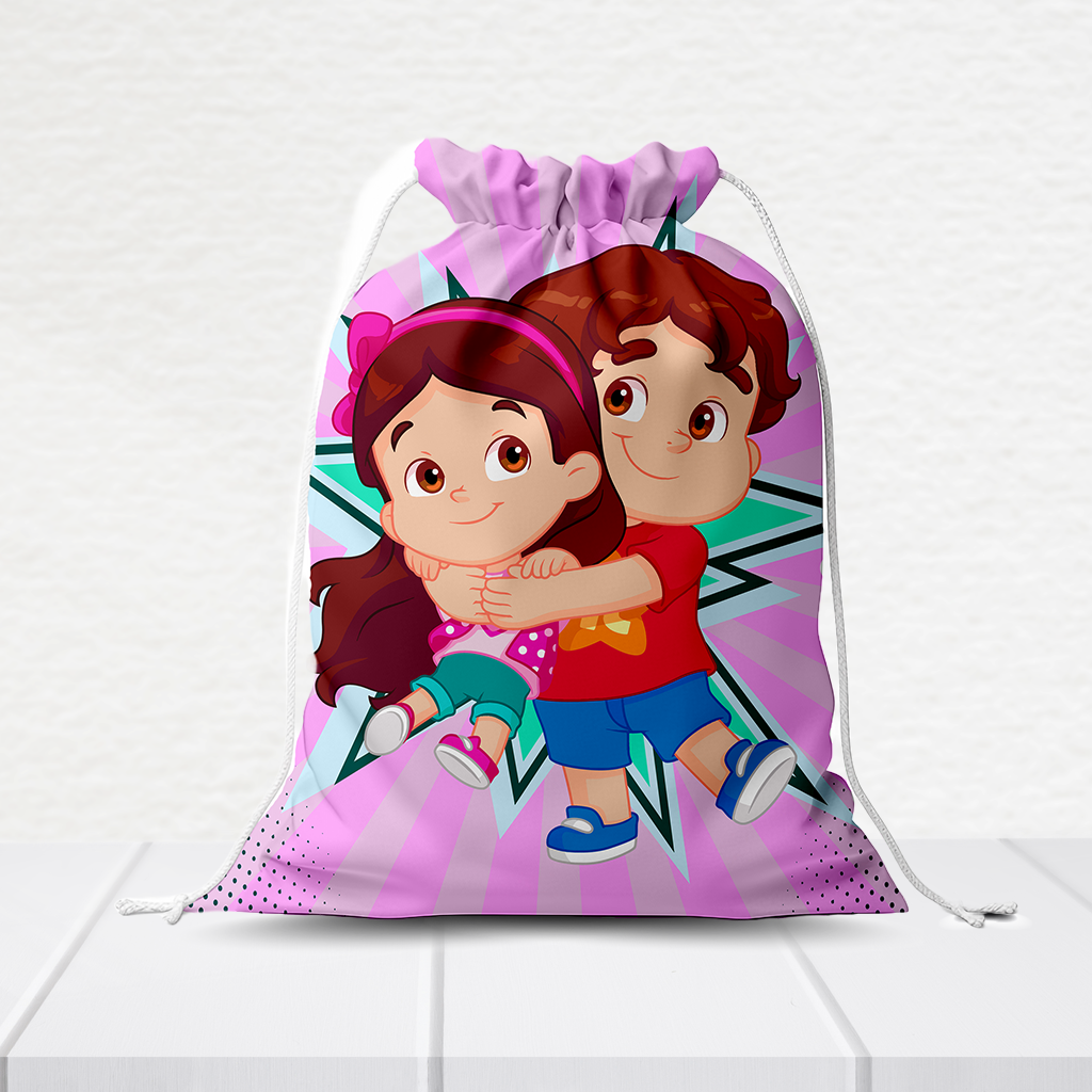 Sacolinha Personalizada Maria Clara e JP 20Cm X 15Cm