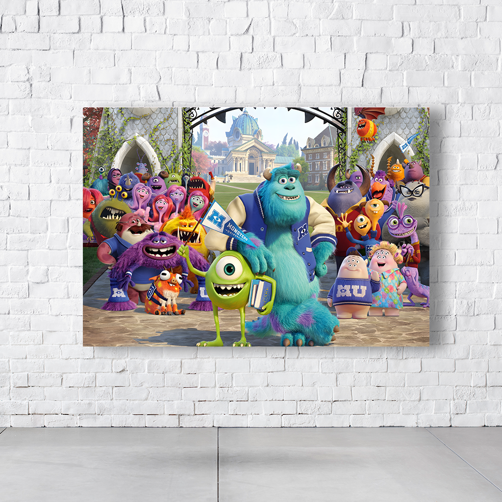 Painel Retangular Tema Monstros S.A. Em Tecido Oxford 100% Poliéster