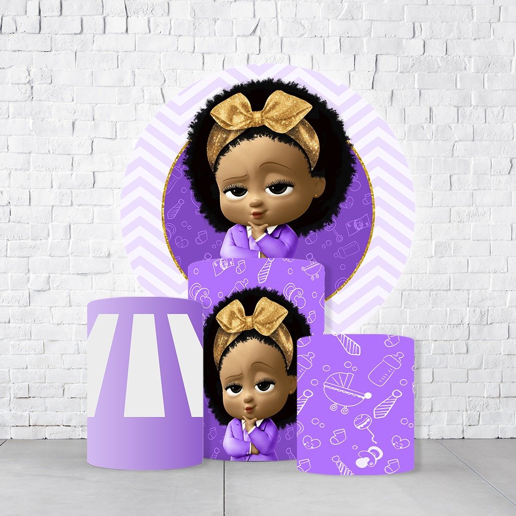 Kit Painel De Festa Poderoso Chefinho + Trio De Cilindros Em Tecido - Imagem 3