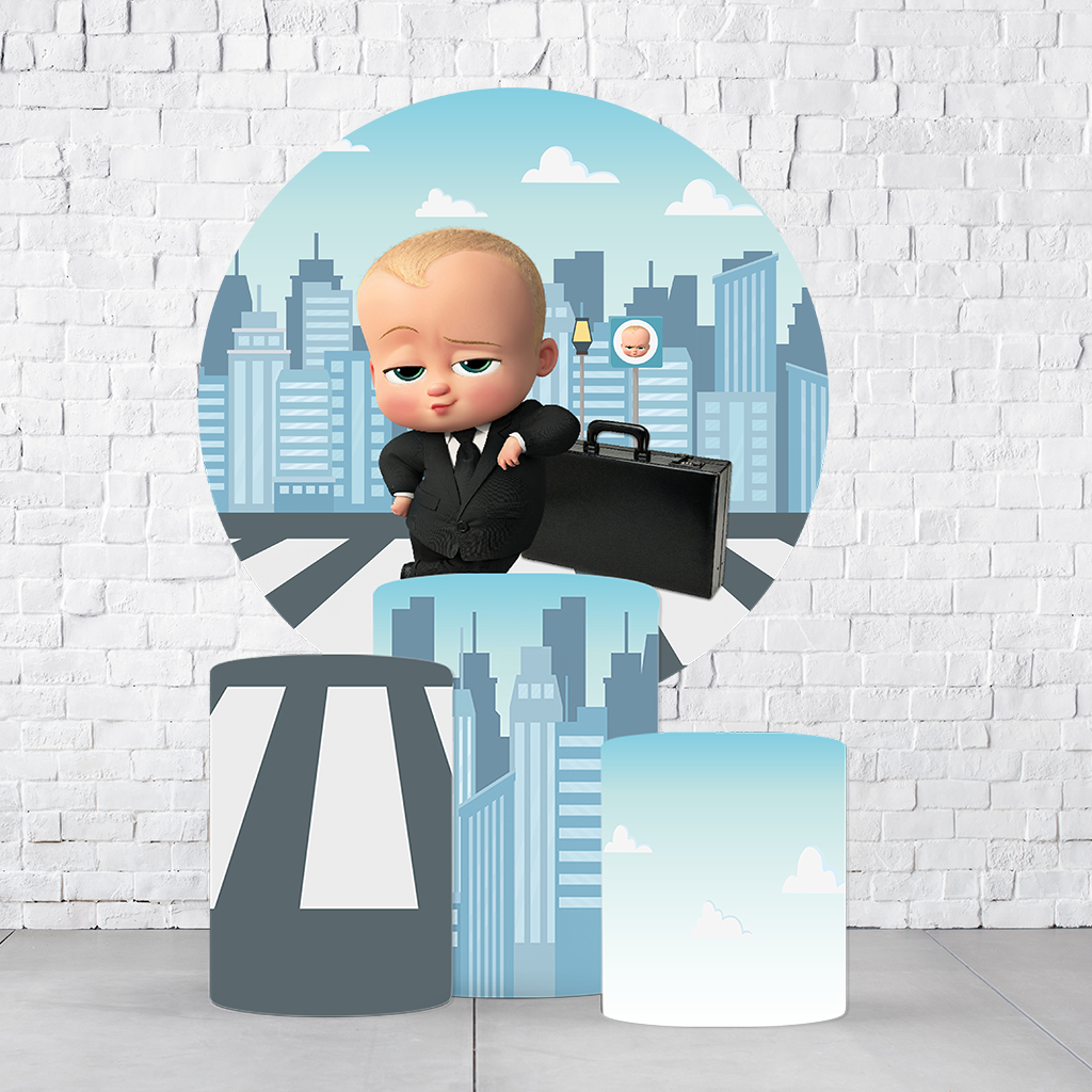 Kit Painel De Festa Poderoso Chefinho + Trio De Cilindros Em Tecido - Imagem 5