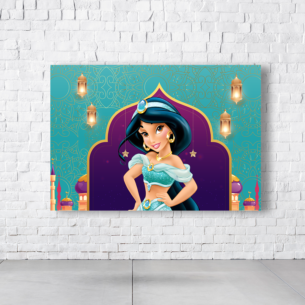 Painel Retangular Tema Jasmine Em Tecido Oxford 100% Poliéster