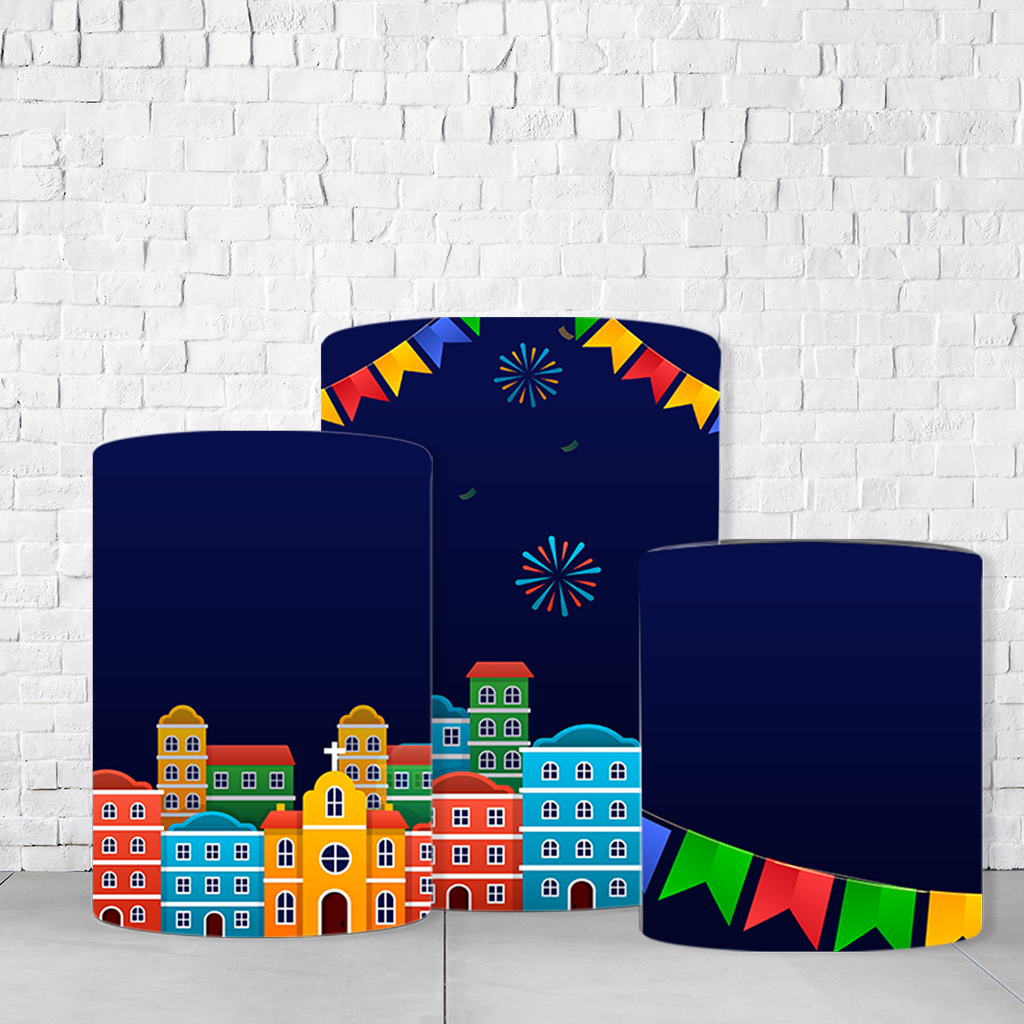 Trio de Cilindros Para Festas São João Em Tecido Helanca C/Elástico