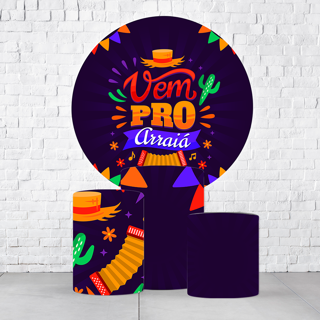 Kit Painel De Festa São João + Trio De Cilindros Em Tecido - Imagem 3