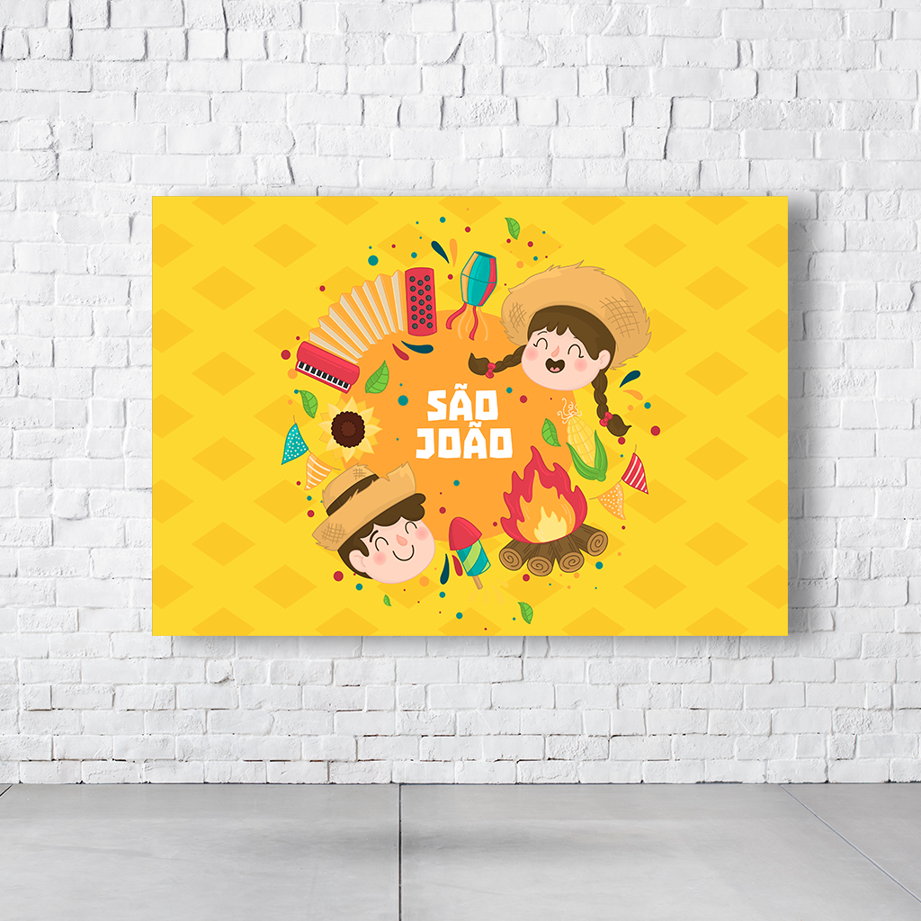 Painel Retangular Tema São João Em Tecido Oxford 100% Poliéster - Imagem 3