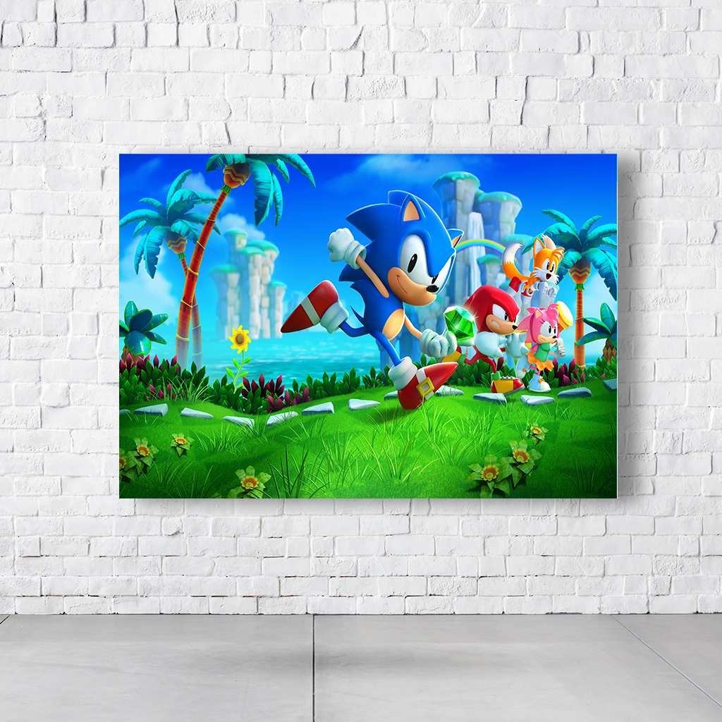 Painel Retangular Tema Sonic Em Tecido Oxford 100% Poliéster - Imagem 2