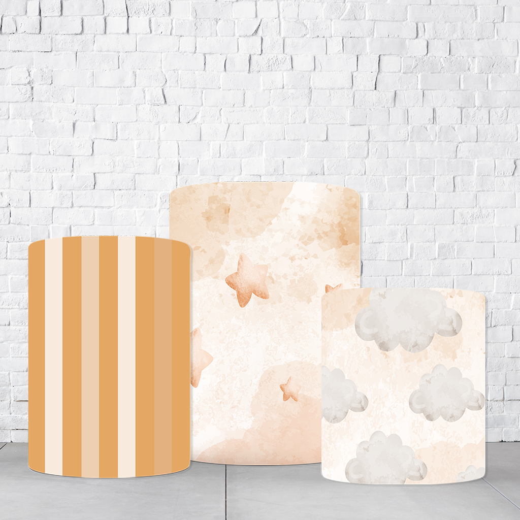 Trio de Cilindros Para Festas Chá Revelação Em Tecido Helanca C/Elástico  TRIODE247 - Imagem 3