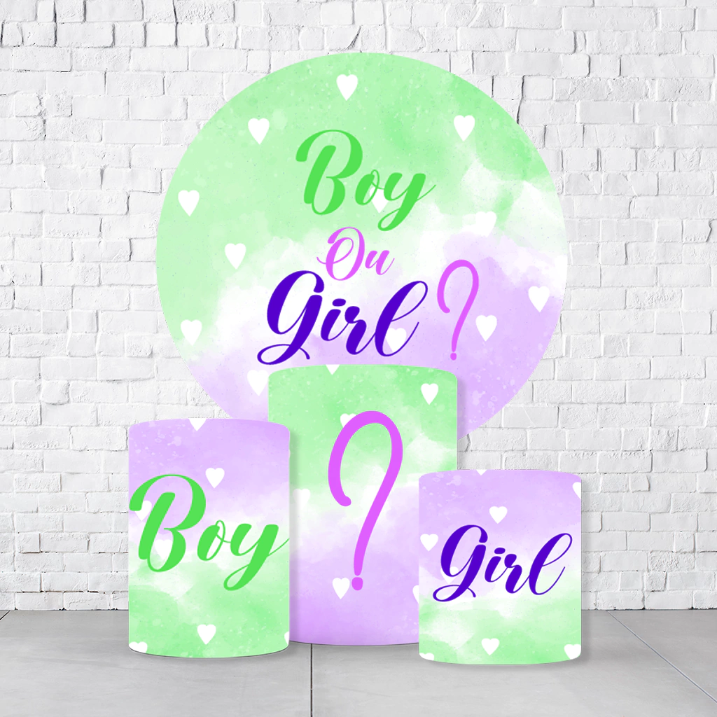 Kit Painel De Festa Chá Revelação + Trio De Cilindros Em Tecido  KITPAI044 - Imagem 1