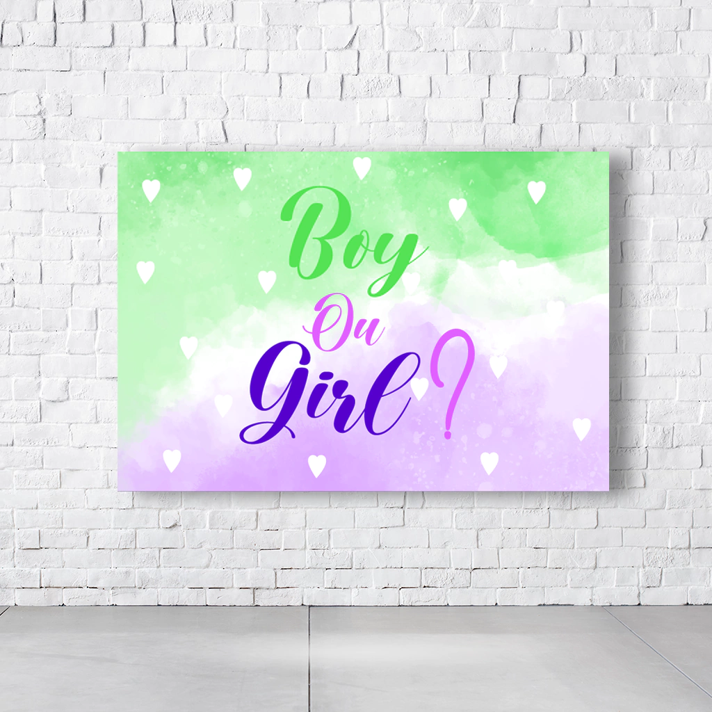 Painel Retangular Tema Chá Revelação Em Tecido Oxford 100% Poliéster  PAINEL106 - Imagem 1