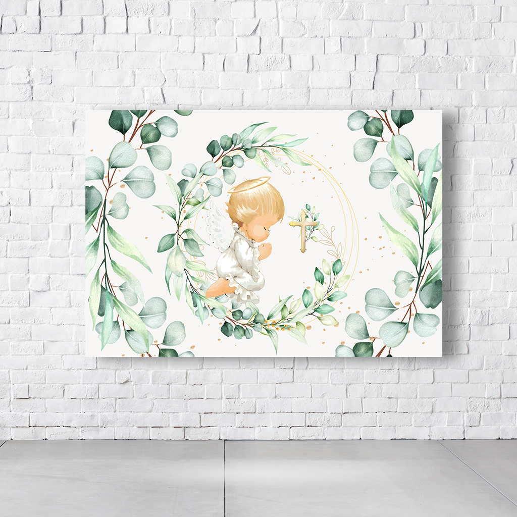 Painel Retangular Tema Batizado Em Tecido Oxford 100% Poliéster