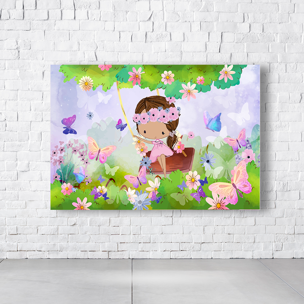 Painel Retangular Tema Jardim Encantado Em Tecido Oxford 100% Poliéster  PAINEL644