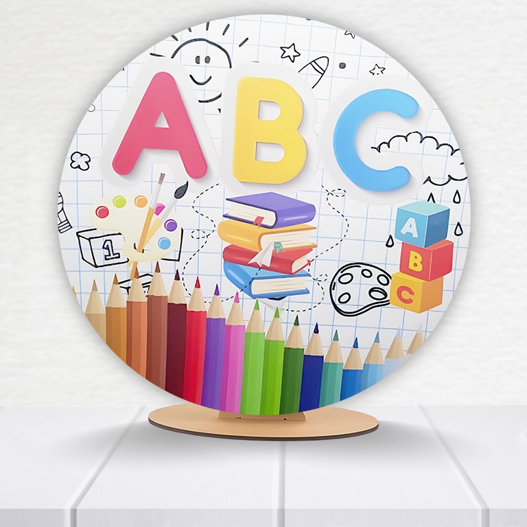 Painel Redondo ABC 50x50cm - Imagem 12