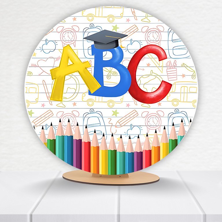 Painel Redondo ABC 50x50cm  PAINEL685
