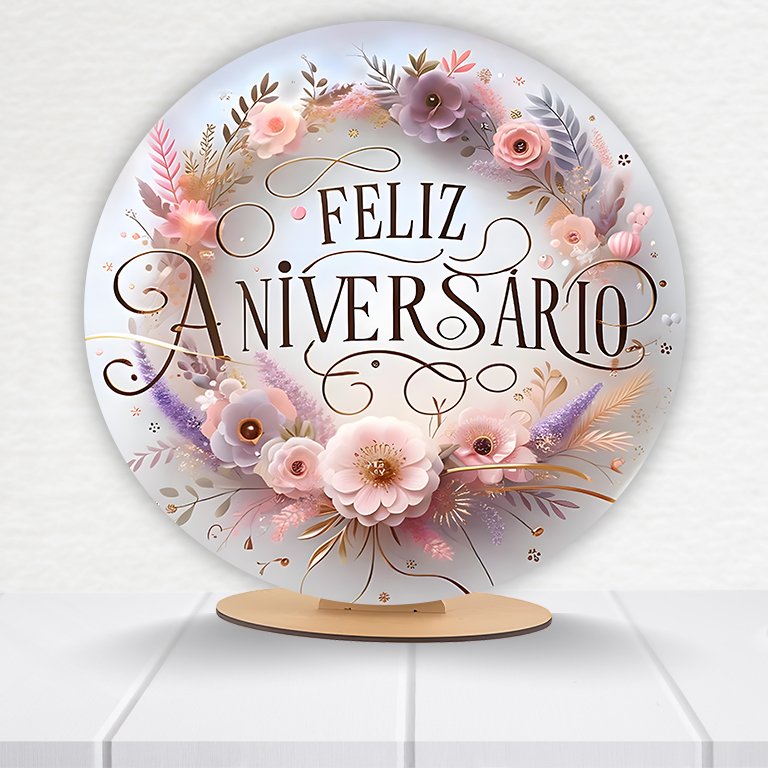 Painel Redondo Aniversário 50x50cm  PAINEL996 - Imagem 3