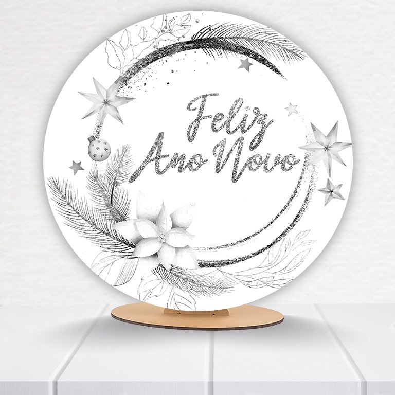 Painel Redondo Ano Novo 50x50cm  PAINEL419 - Imagem 18