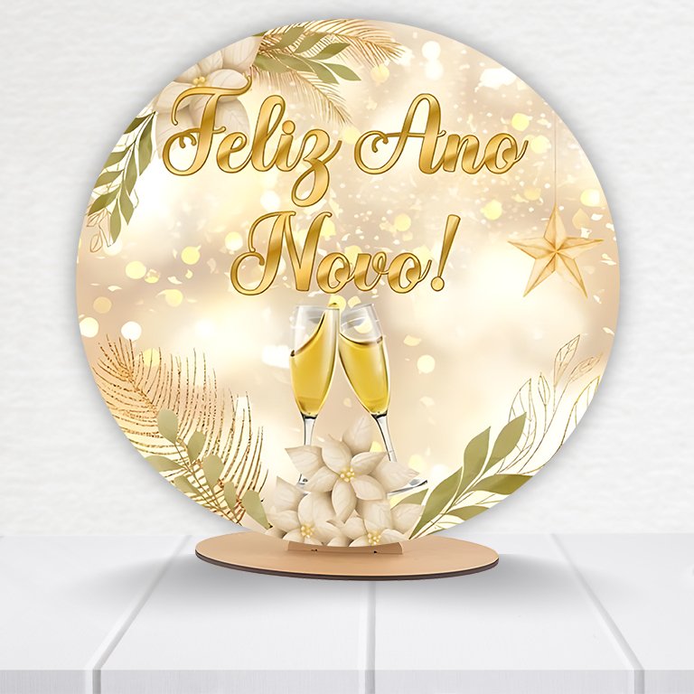 Painel Redondo Ano Novo 50x50cm  PAINEL419 - Imagem 4