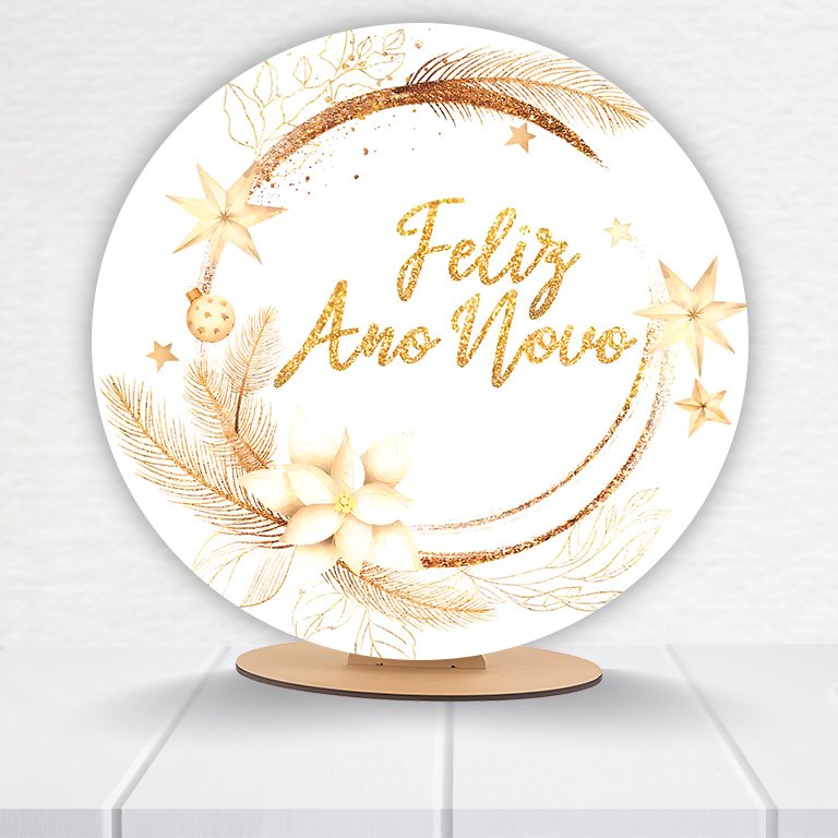 Painel Redondo Ano Novo 50x50cm  PAINEL419 - Imagem 19