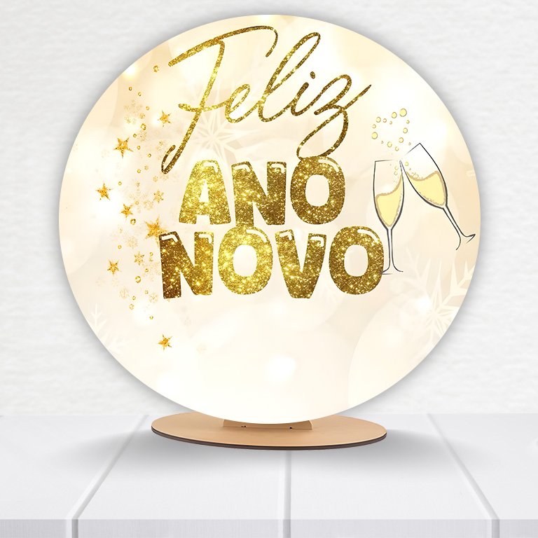 Painel Redondo Ano Novo 50x50cm  PAINEL419 - Imagem 14