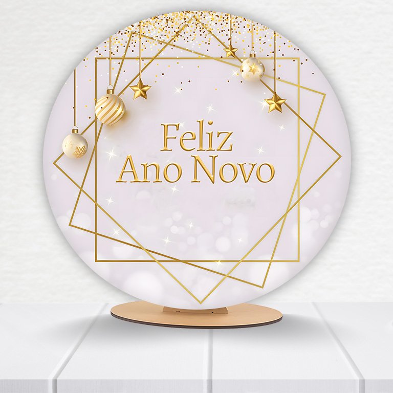 Painel Redondo Ano Novo 50x50cm - Imagem 9