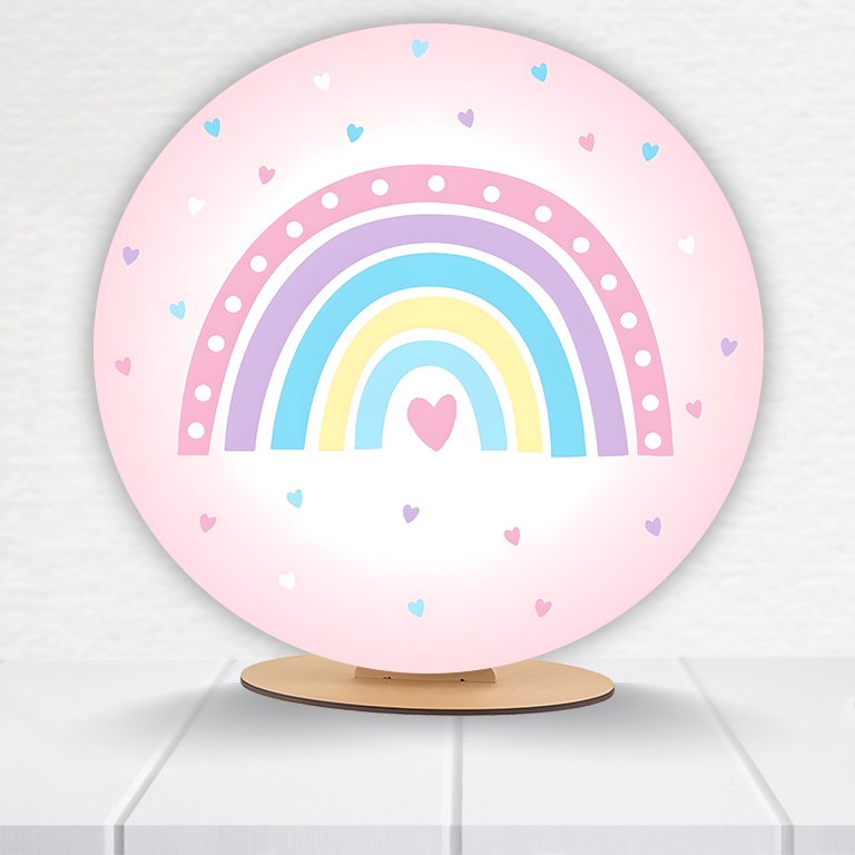 Painel Redondo Arco Íris 50x50cm