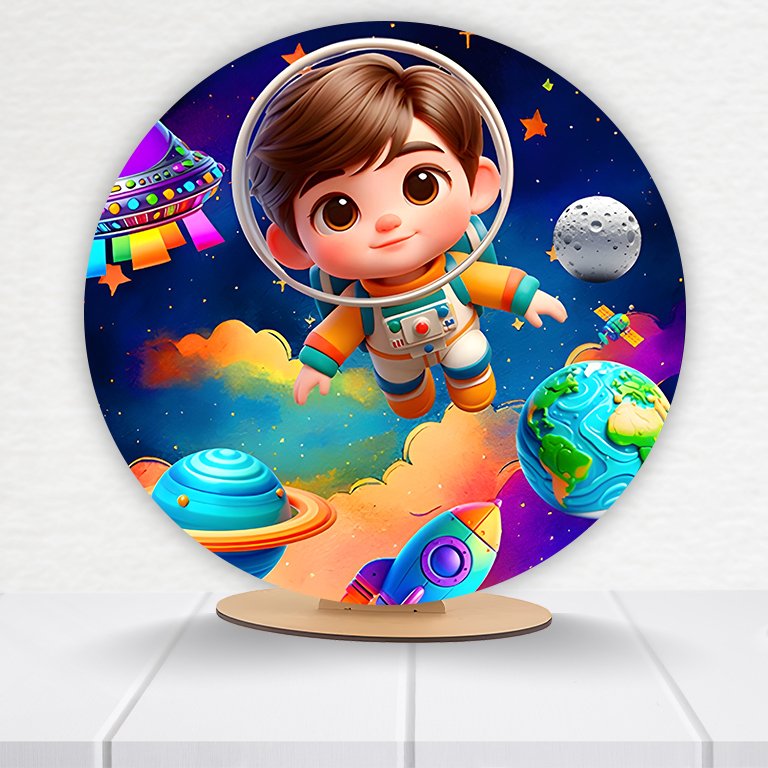 Painel Redondo Astronauta 50x50cm - Imagem 11