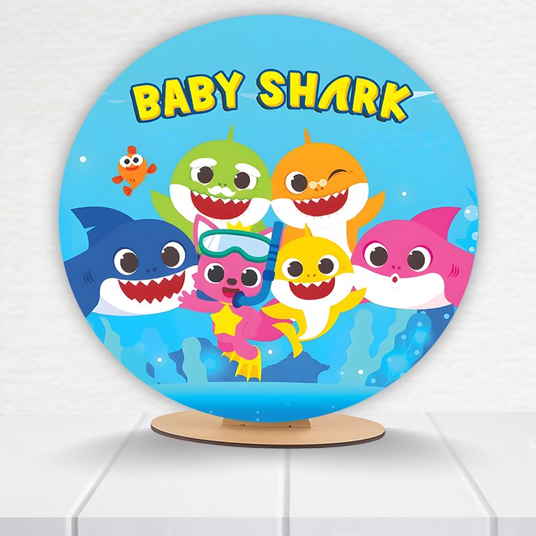Painel Redondo Baby Shark 50x50cm - Imagem 3