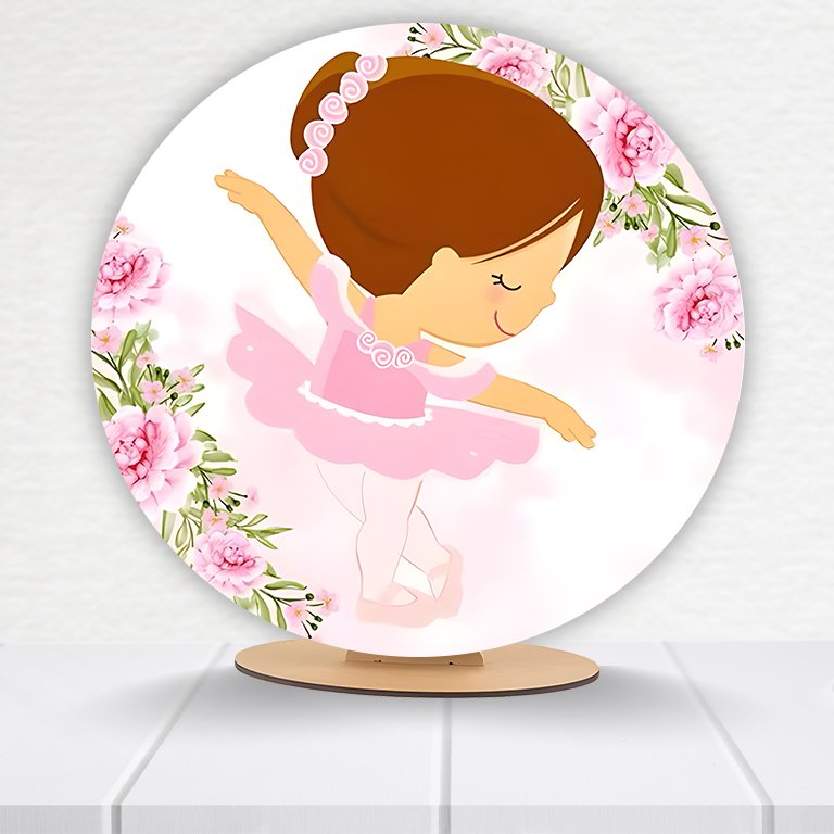 Painel Redondo Bailarina 50x50cm - Imagem 3
