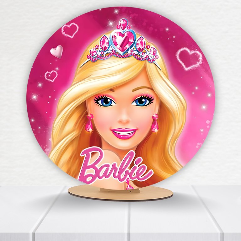 Painel Redondo Barbie 50x50cm - Imagem 7