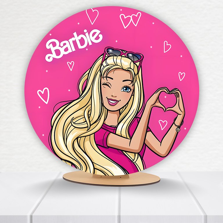 Painel Redondo Barbie 50x50cm - Imagem 6