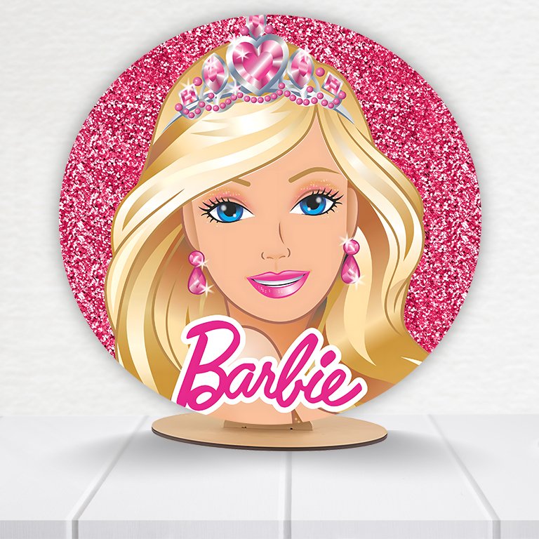 Painel Redondo Barbie 50x50cm - Imagem 5