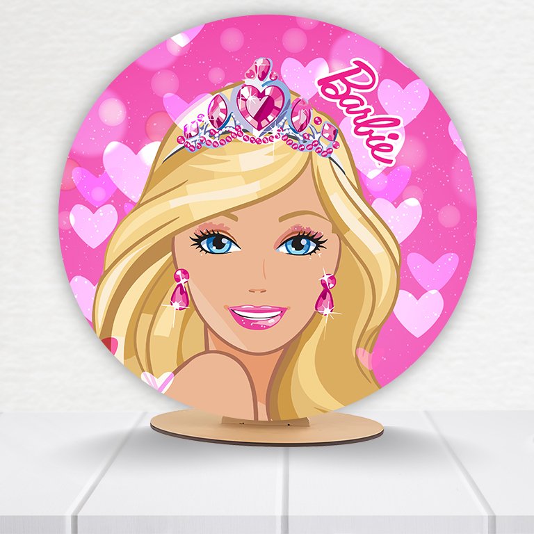 Painel Redondo Barbie 50x50cm - Imagem 9