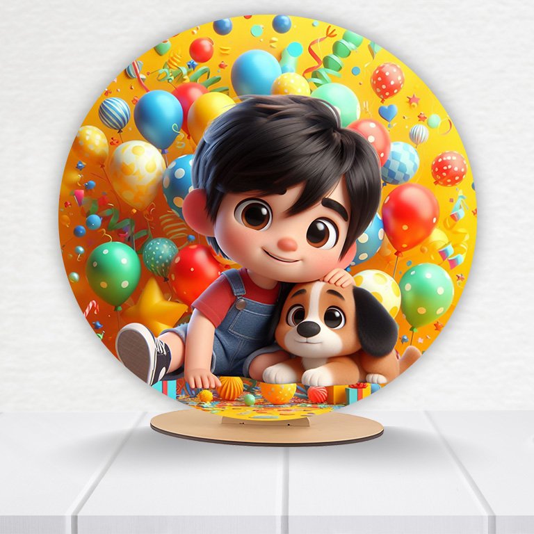 Painel Redondo Bento e Totó 50x50cm - Imagem 6