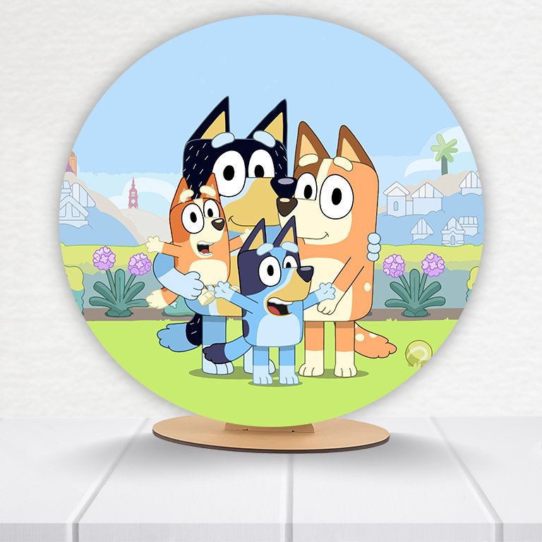 Painel Redondo Bluey 50x50cm - Imagem 2