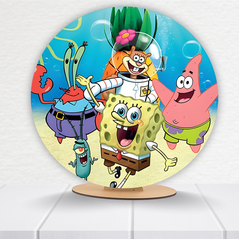 Painel Redondo Bob Esponja 50x50cm - Imagem 10