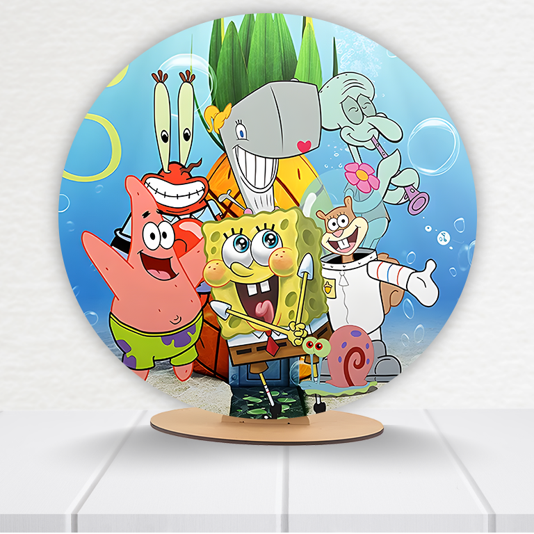 Painel Redondo Bob Esponja 50x50cm - Imagem 3