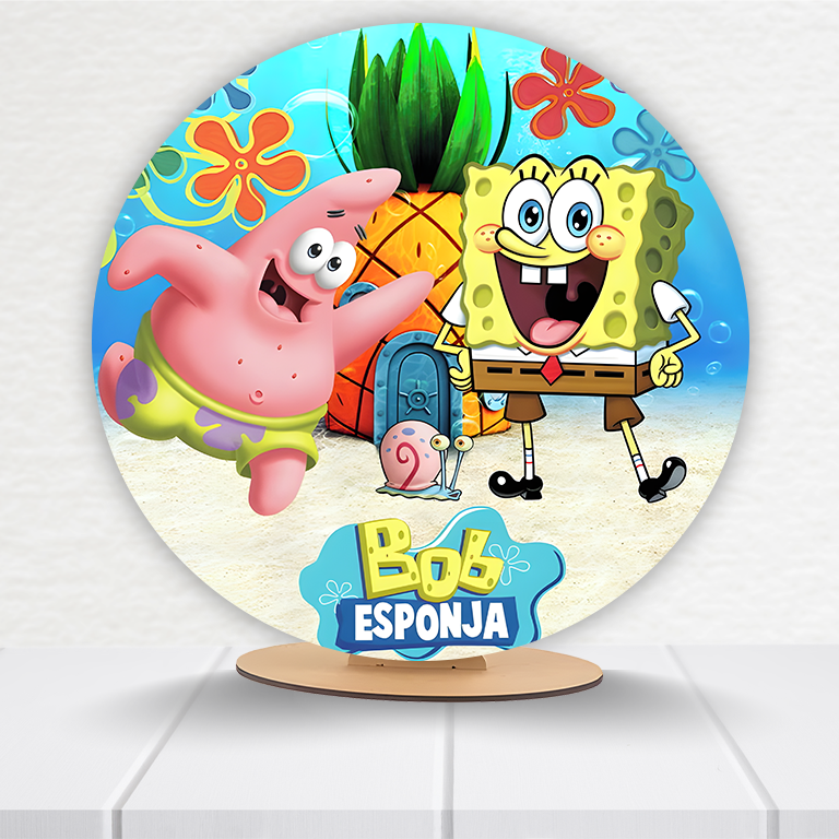 Painel Redondo Bob Esponja 50x50cm - Imagem 2