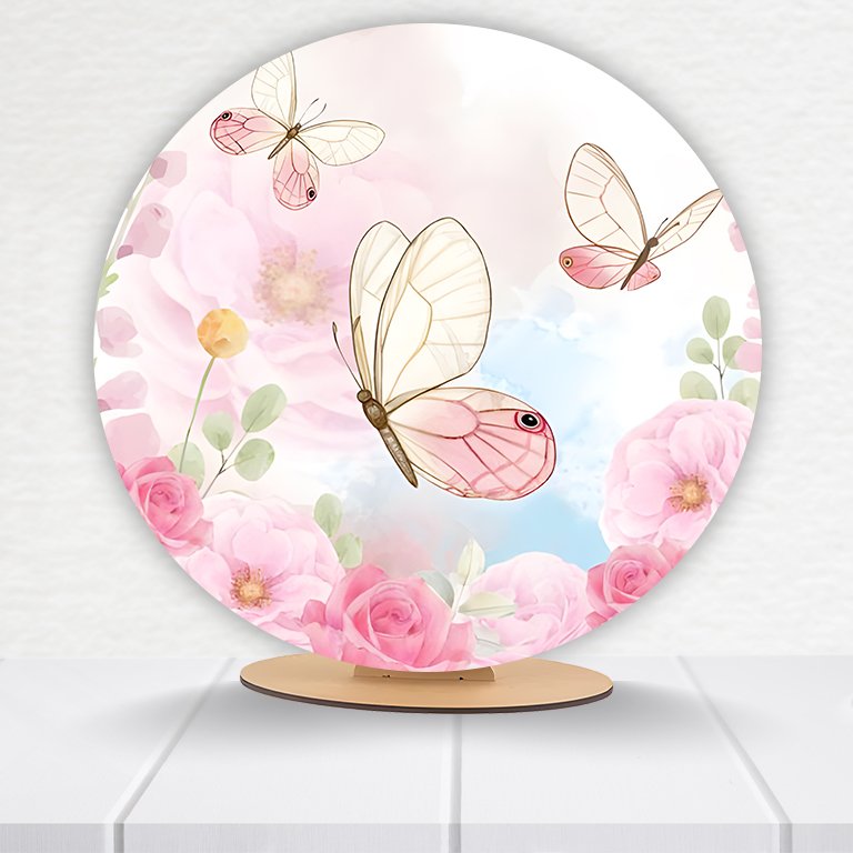 Painel Redondo Borboleta 50x50cm - Imagem 12