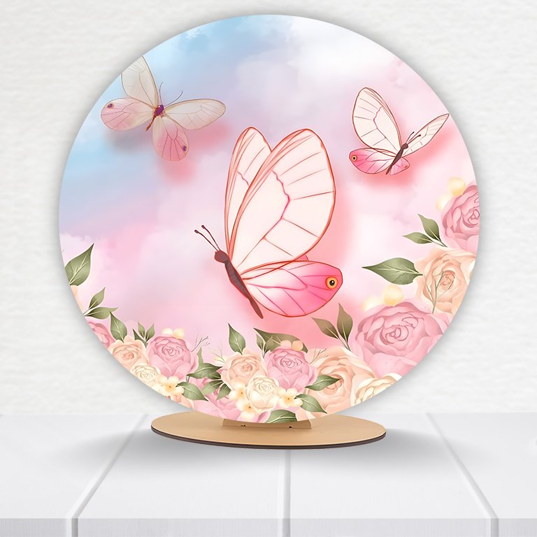 Painel Redondo Borboleta 50x50cm - Imagem 17