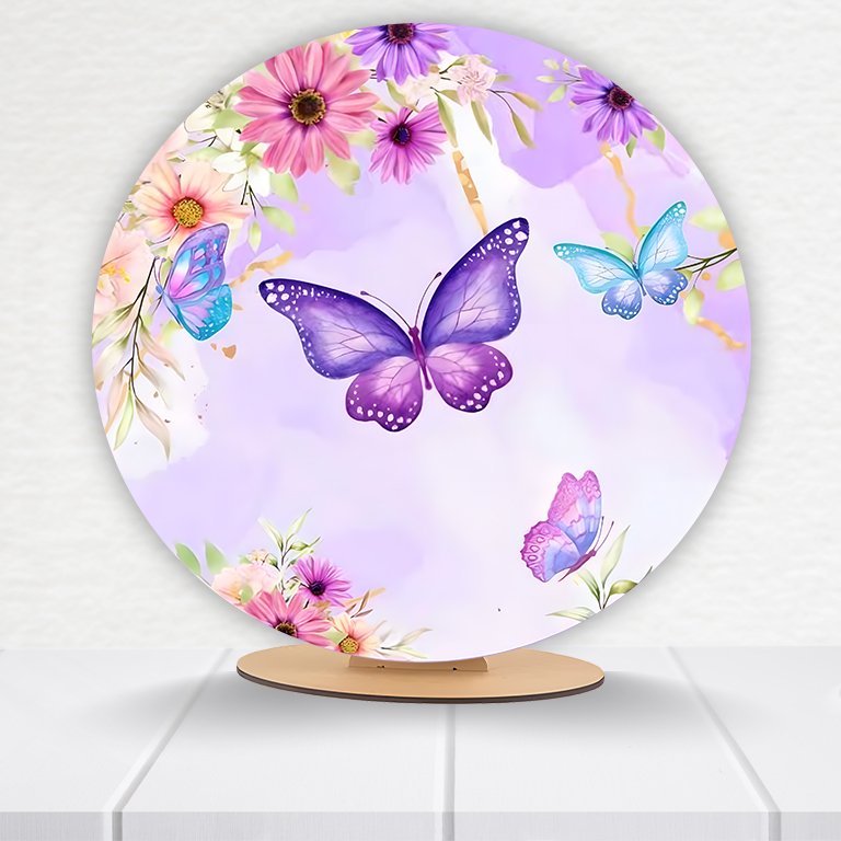 Painel Redondo Borboleta 50x50cm - Imagem 3