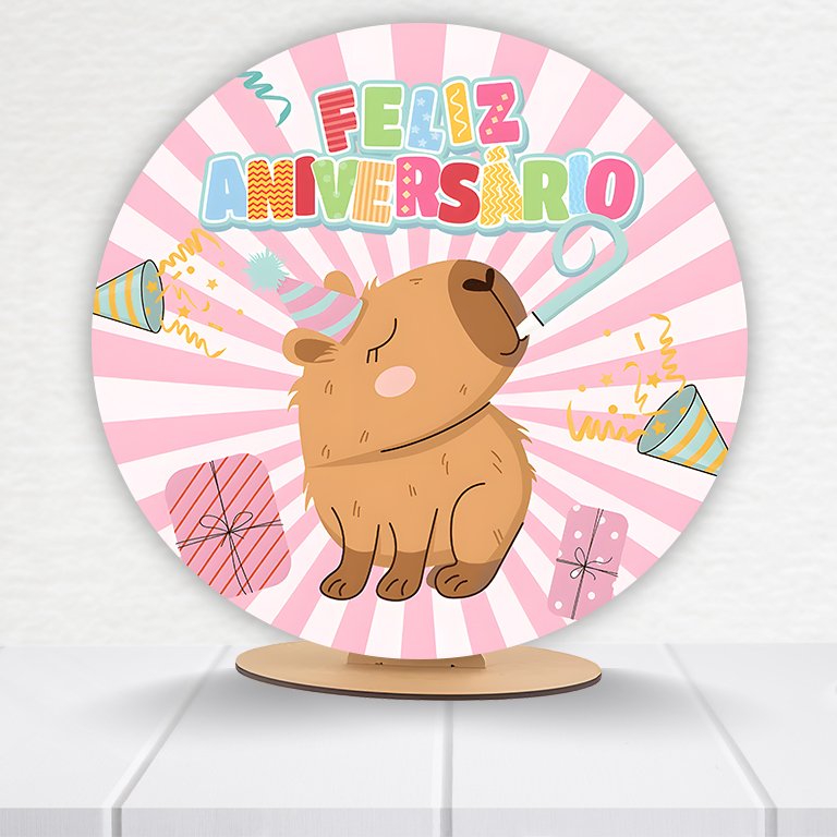 Painel Redondo Capivara 50x50cm - Imagem 2